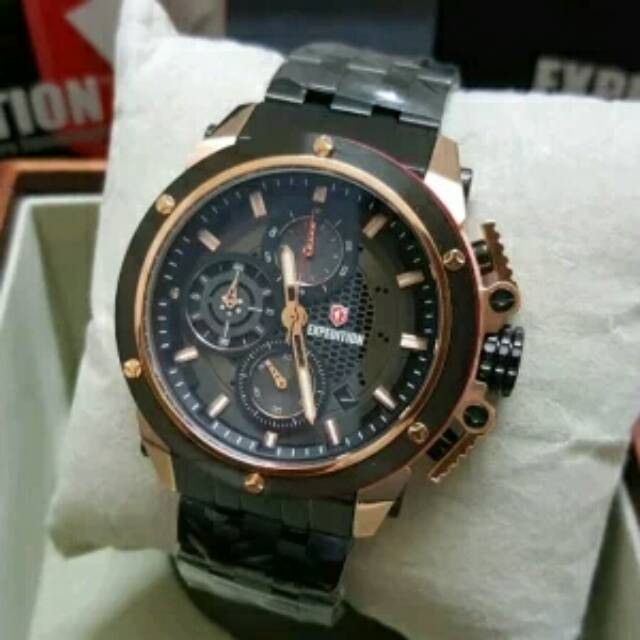 Jam tangan pria Expedition black gold original