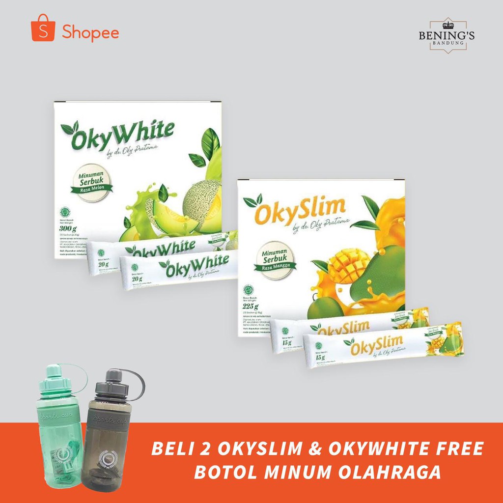 okyslim oky slim okywhite oky white bening clinic bening skincare by dr okky FREE BOTOL MINUM OLAHRA