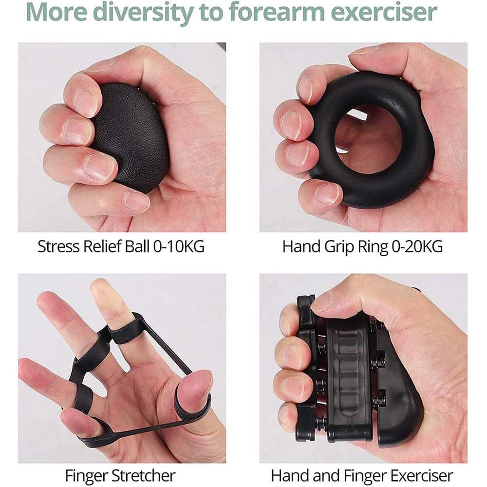 Set Hand Grip 5 in1 Finger Alat Latihan Otot Tangan Digital Strength Mechanical Counting 5in1