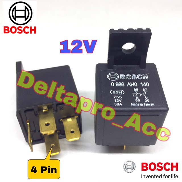 Relay Bosch 12v 4 Kaki Relai Bosch Klakson Riley Bosch 4 Pin