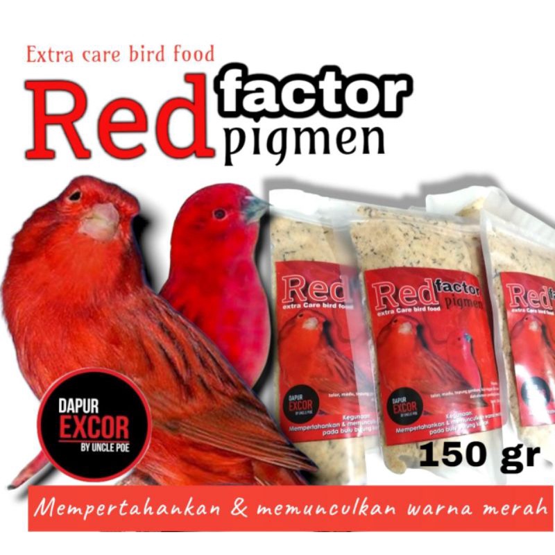 Pakan Kenari Pencerah Warna Bulu Kenari Merah Red Factor Pigmen Excor - 150gr