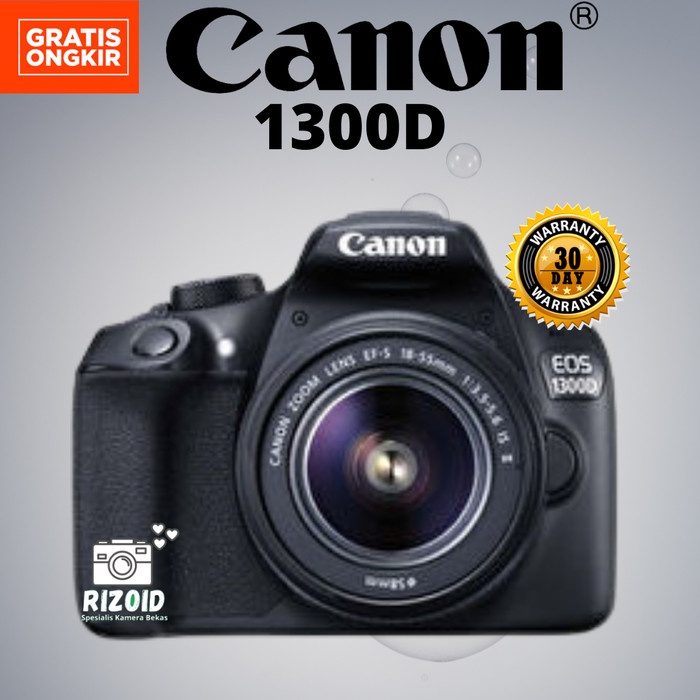 Kamera Camera DSLR Canon 1300D n Lensa Kit Mulus nominus bisa Wifi