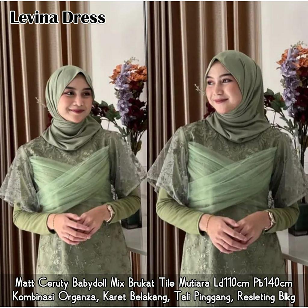 LEVINA DRESS BRUKAT MUTIARA TULE