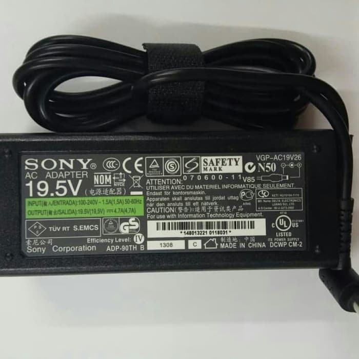 Adapor Charger Original Laptop Sony Vaio VPC,PCG,VPCE,VGN,EG 19V 4.7A free kabel power