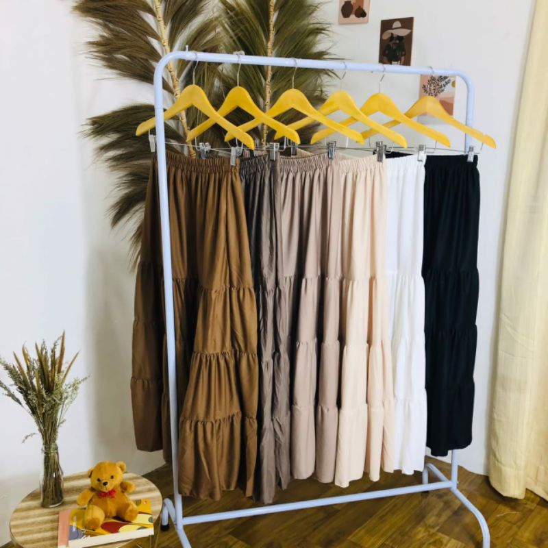 ROK SUSUN MAXI SKIRT / ROK PREMIUM VARIAN WARNA / ROK KEKINIAN / MODEL TERBARU- TERLARIS