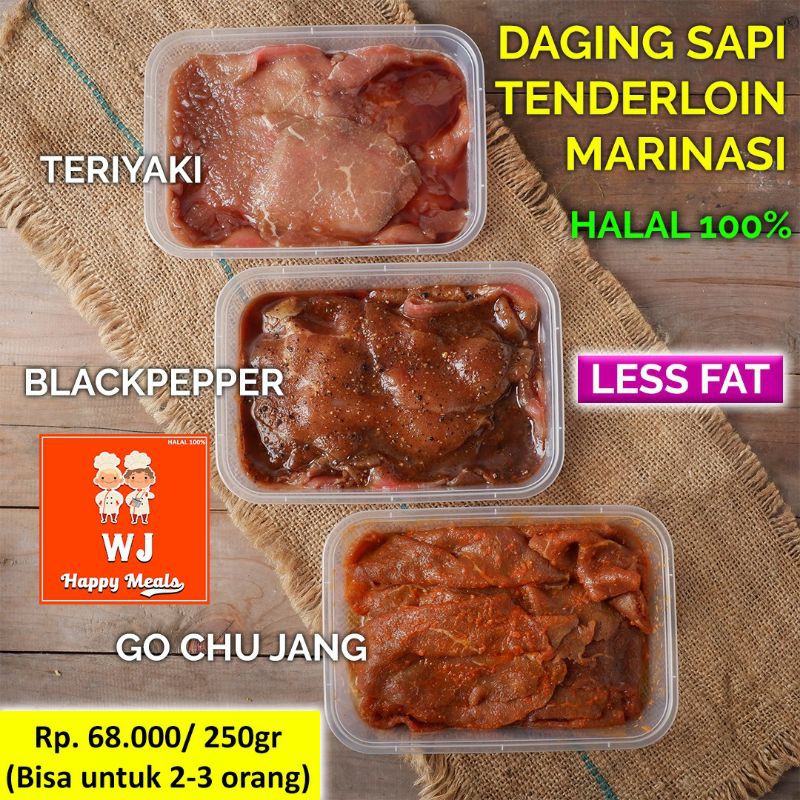 

daging sapi /beef shortplate marinasi teriyaki, black pepper, go chu jang,