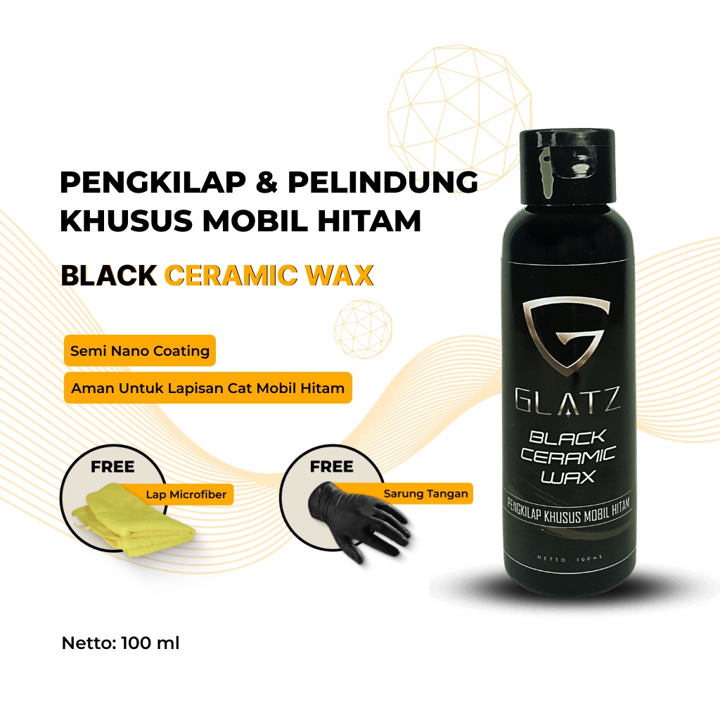 Pengkilap Mobil Hitam GLATZ Black Ceramic Wax Semi Nano Coating