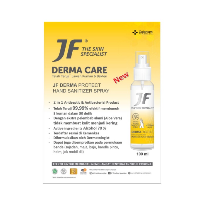 JF Derma Protect Antiseptic Hand Sanitizer 100ml Pembersih Tangan Sanitizer