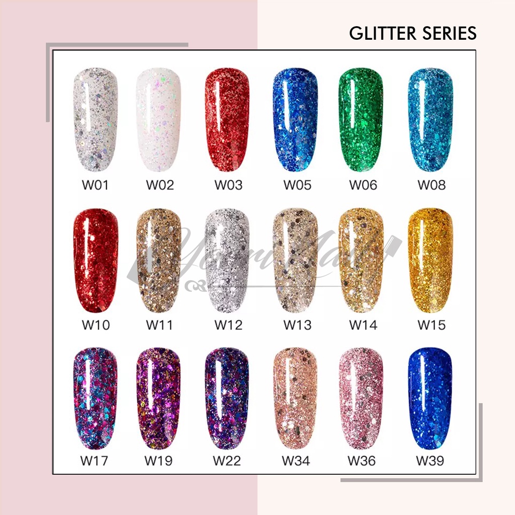 Mini rosalind glitter diamond series gel polish 7ml kutek gel nailart gliter