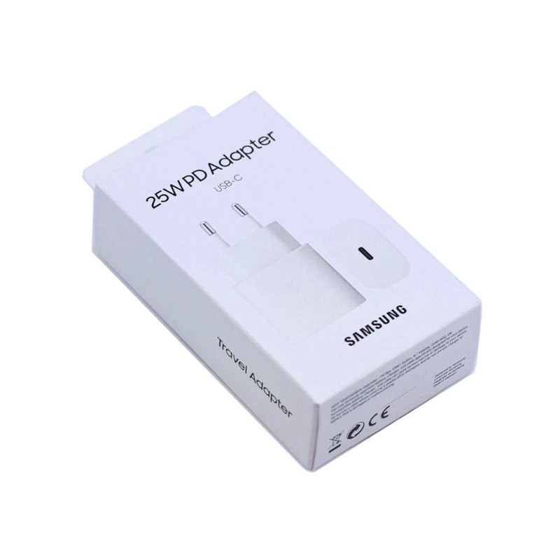 Adaptor Charger 25W Usb C Fast Charge Samsung A51/A70/A71/A33/A53/ FOLD 3/S10/S20/S21 FE/Note 10 10+