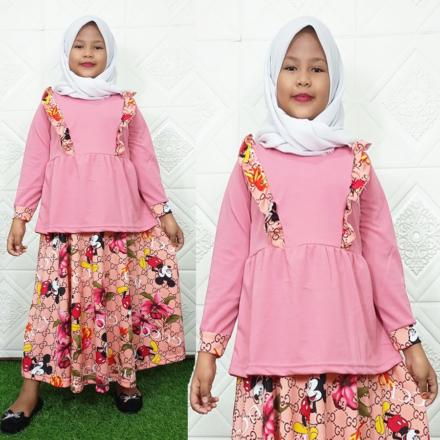 ( 6-12 Tahun ) SETELAN GUCIMIKY BAJU DAN ROK ANAK CARLINA FASHION