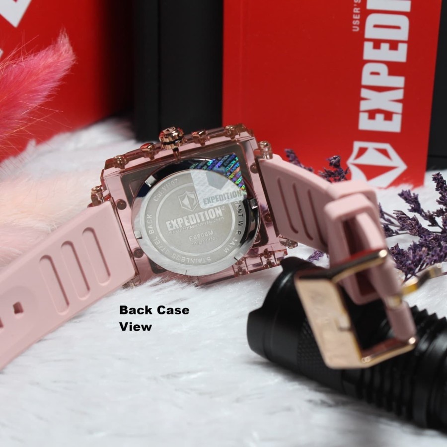 ORIGINAL Jam Tangan Wanita Cewek Expedition E 6808 / E6808 / 6808 Garansi Resmi 1 Tahun Rubber