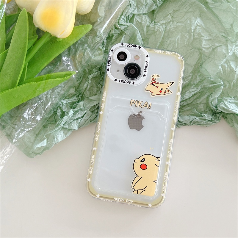 Soft Case Pelindung Transparan Motif Kartun Pikachu Untuk iPhone 12 13 Pro MAX 11 X XR XS MAX 7 8 Plus