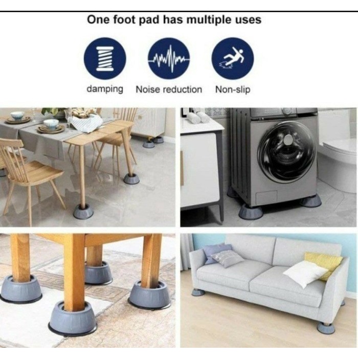 4PCS UNIVERSAL ANTI-VIBRATION BANTALAN KAKI MESIN CUCI ANTI GETAR