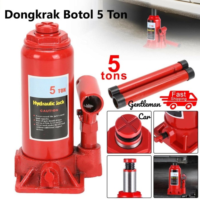 Car Vertical Hydraulic Jack 5 Ton Dongkrak Botol Hidrolik Mobil