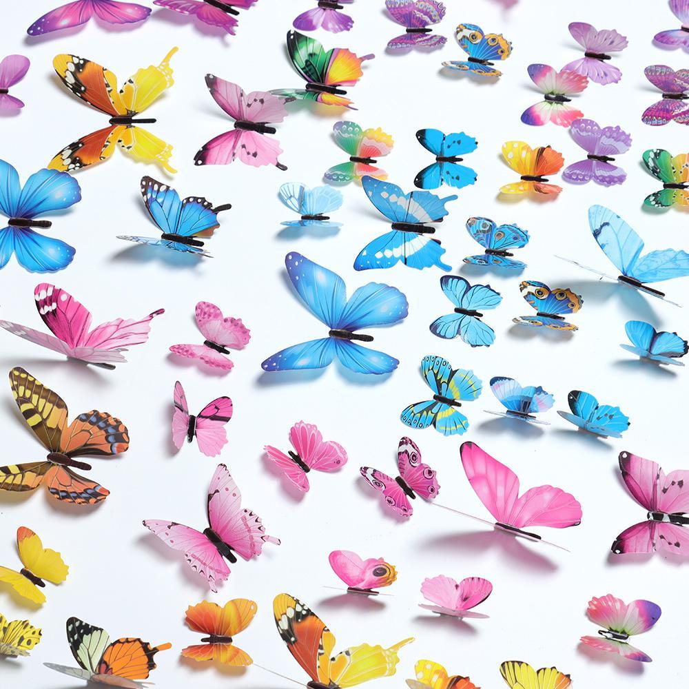 Suyo 12PCS / Set Stiker Butterfly 3D Untuk Dekorasi Rumah