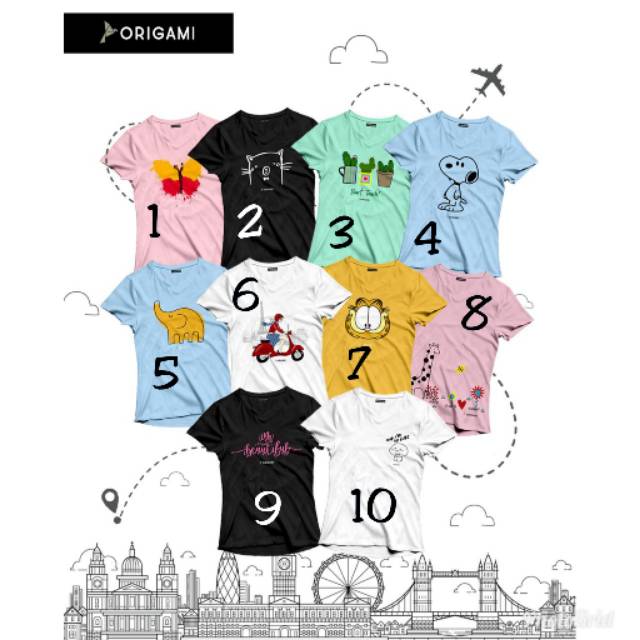 Kaos Anak Perempuan Origami sisa Size S saja