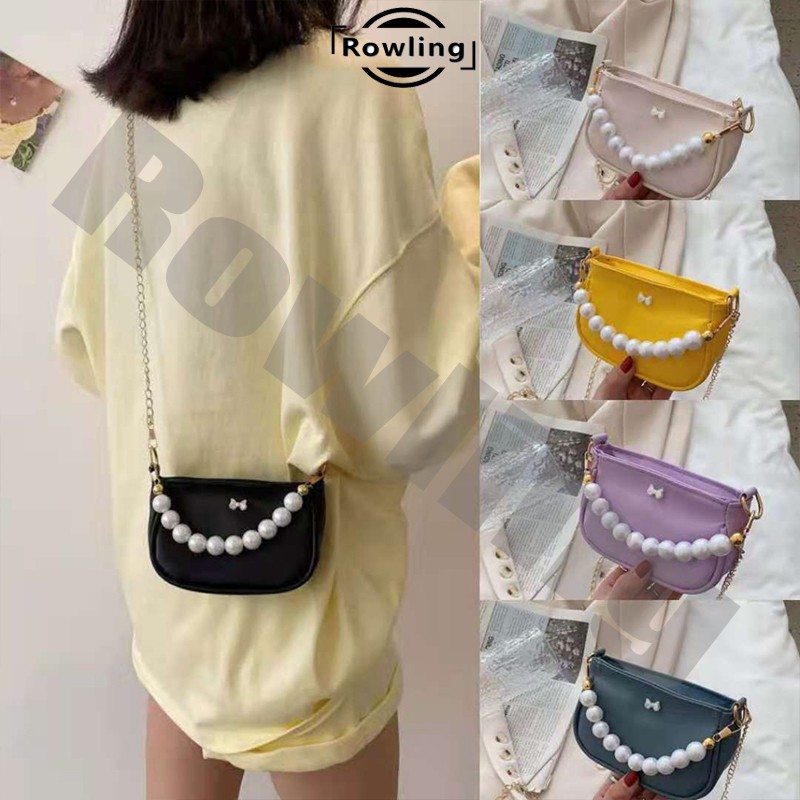 Rowling (Tas-188)Tas Selempang Wanita Fashion Mini Mutiara/Tas Selempang Wanita Cantik Dan Elegan Terbaru