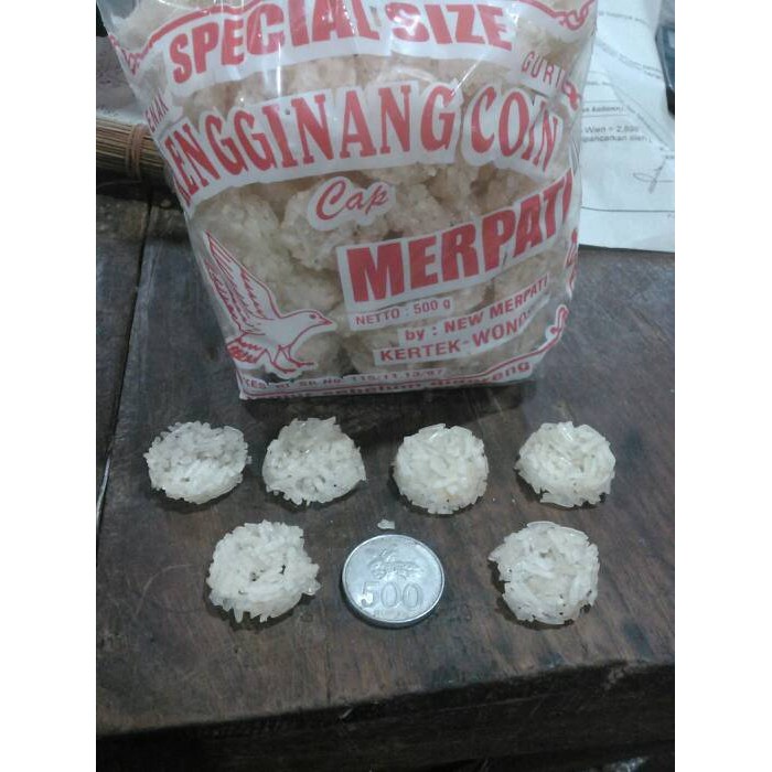 

rengginan ketan asli 500gram cap merpati spesial size coin