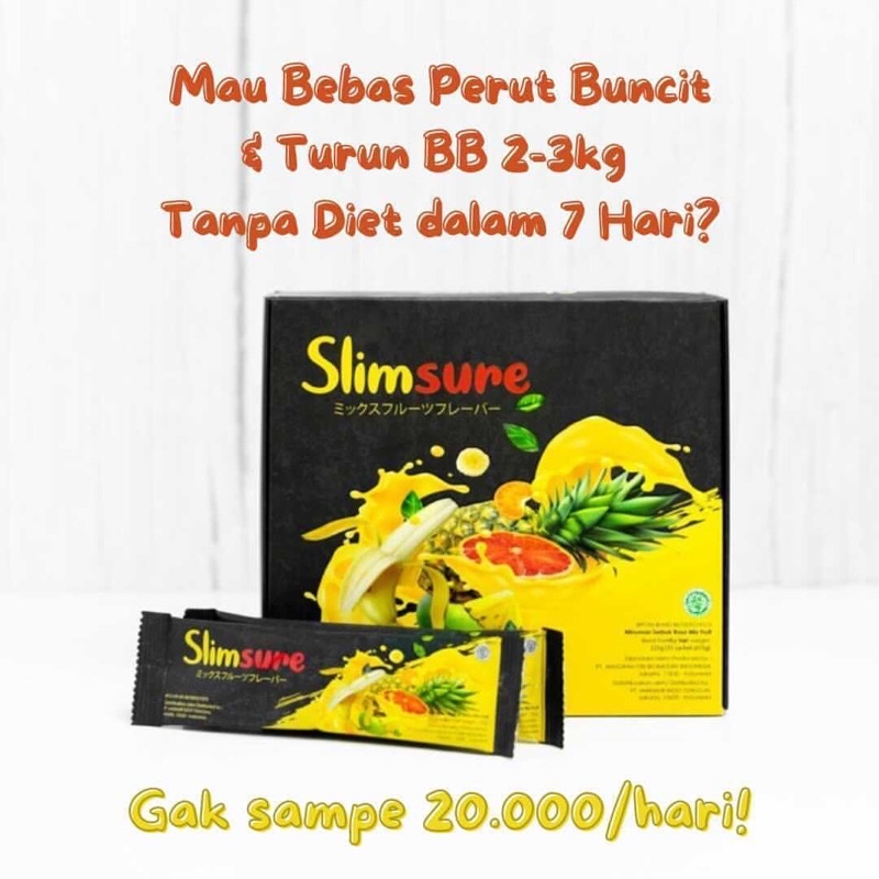 slimsure block fat - pelangsing herbal ( turunin berat badan tanpa diet) isi 15 suchet 100% original