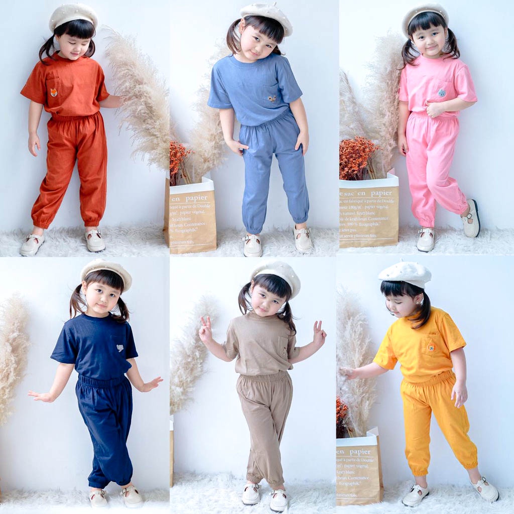 BEE - Set Jojo Unisex Anak / Setelan Jogger Anak - Setelan Anak Smilee Jojo Usia 1-6 Tahun