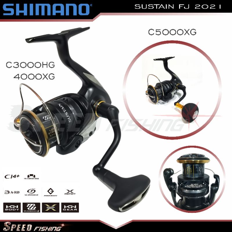 Reel Shimano Sustain 2021 FJ 2500 3000 4000 5000 HG XG Shimano Sustain