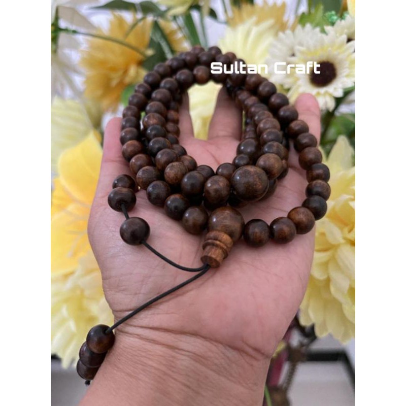 Tasbih gaharu budha 108 kayu gaharu Buaya super 8 mm