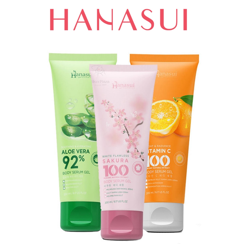 HANASUI Body Serum Gel 200ml | Aloe Vera Vit C Sakura BPOM