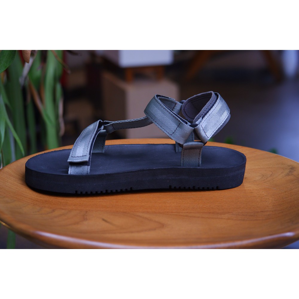 sandal pria wanita kasual volkerfootwear art marco black grey