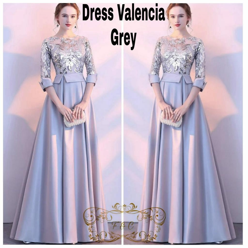 Feodora fashion / Dress Valencia / long dress / dress jumbo wanita / dress pesta / pakaian wanita    (GOOD QUALITY)