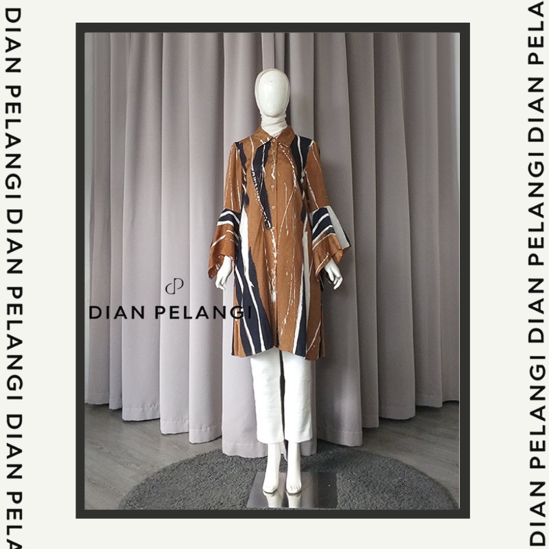 DIAN PELANGI NINDY TUNIK VISCOS ABSTRAK ATASAN WANITA MUSLIM