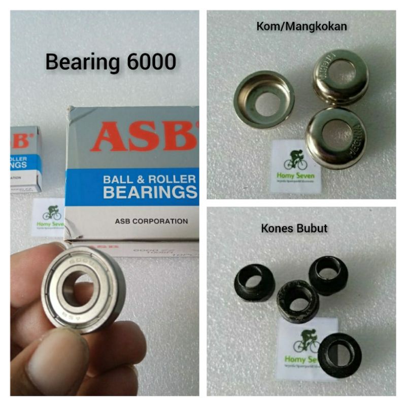 Bearing 6000,Kones Bubut,Kom/Mangkokan Sepeda (1pcs)