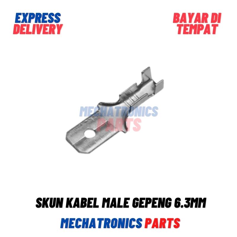 Skun Kabel MALE Gepeng 6.3mm