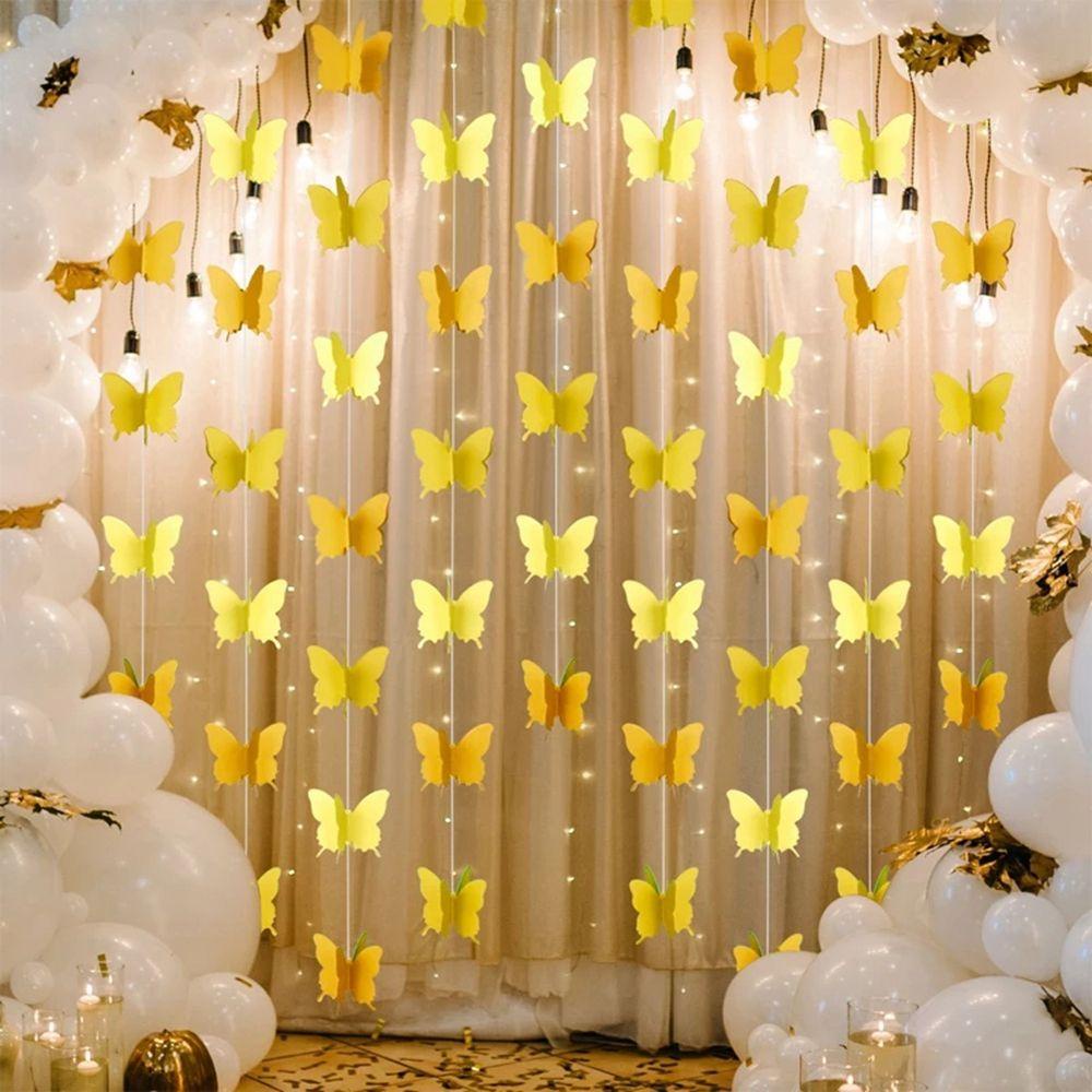 [Elegan] Paper Wreath Creative Butterfly Venue Layout Jendela Dekorasi Pesta Backdrop DIY Pesta Ulang Tahun Gantung Paper Garland