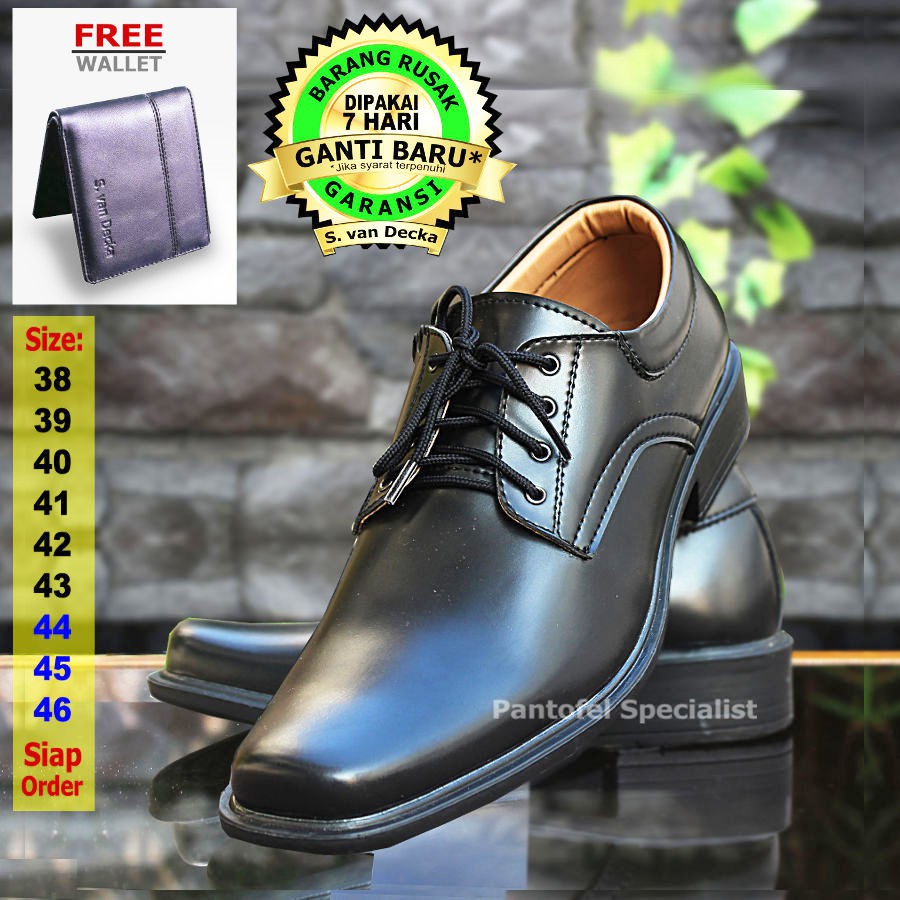 Sepatu Pantofel Pria Sepatu Pantopel Fantofel Pria S.van Decka D-TK021 + Bonus Dompet