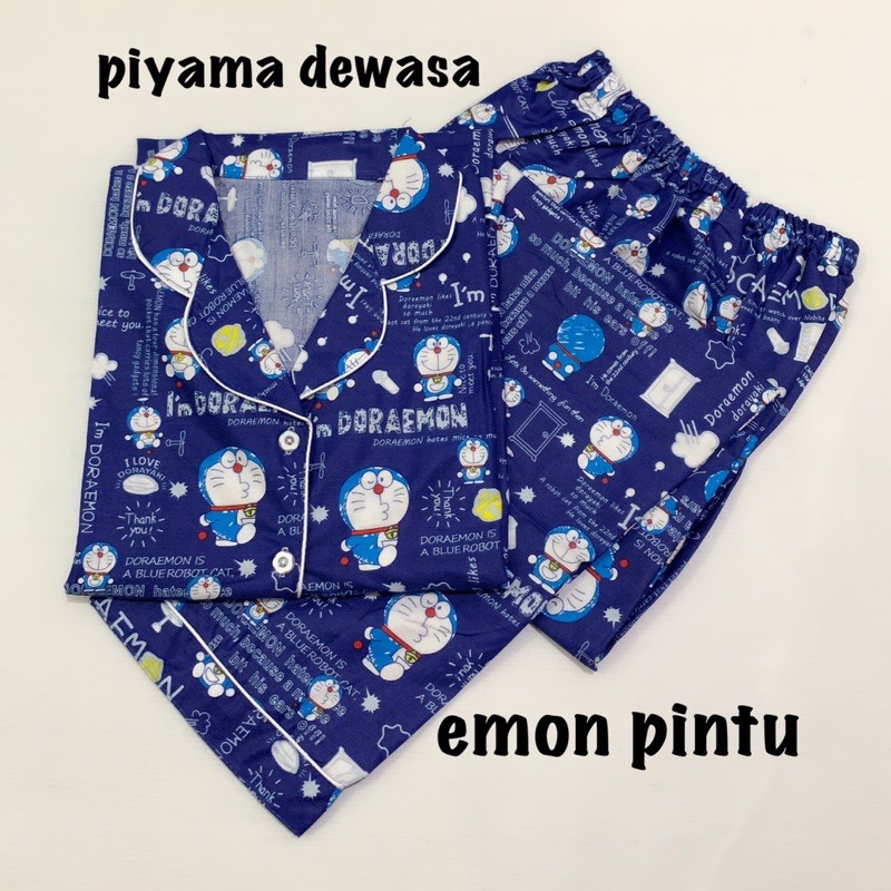 piyama EMON PINTU setelan baju tidur bisa couple anak ibu anak keluarga