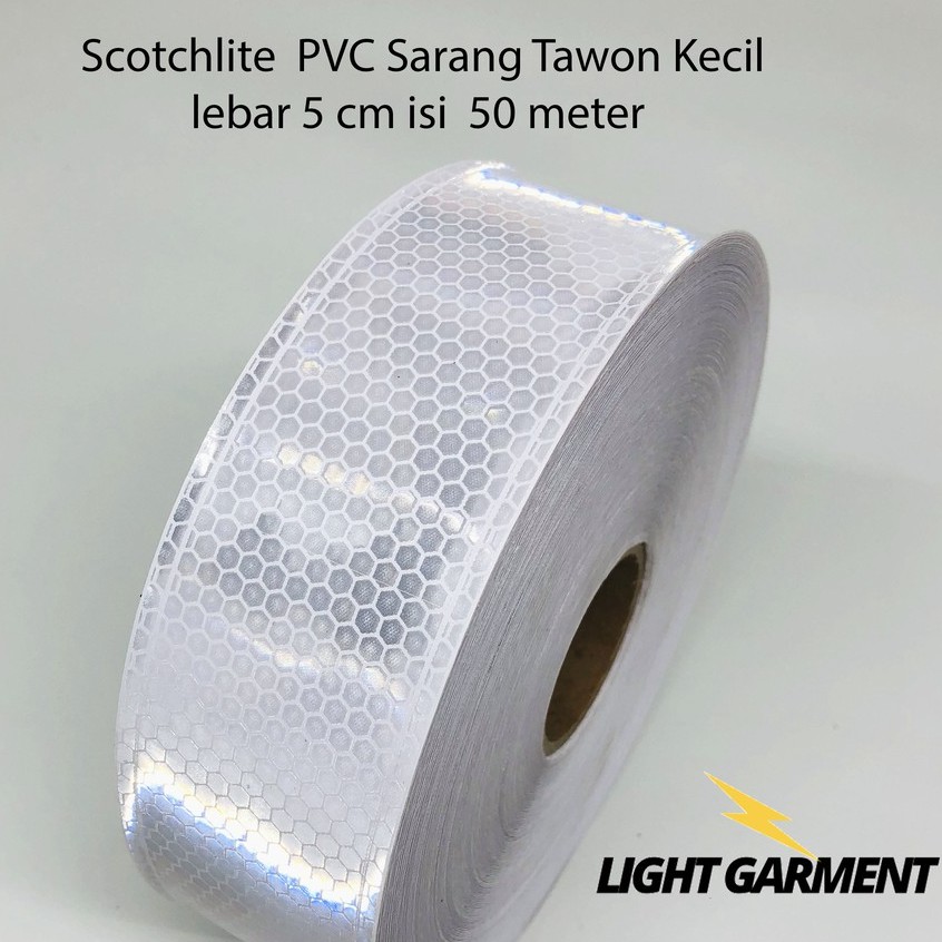 Pita Skotlet / Scotchlite / Scotlight Plastik PVC Sarang Tawon lebar 5 cm isi 50 meter