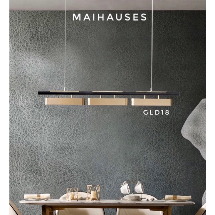 lampu gantung hias led pendant ruang tamu keluarga makan cafe restoran minimalis gold emas lamp ligh
