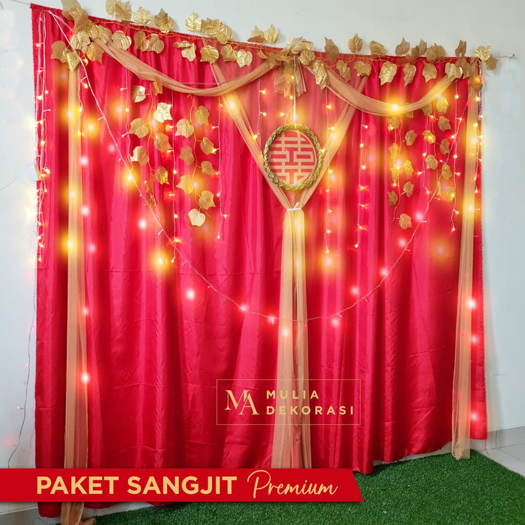 Paket Dekorasi DIY Backdrop Acara Photobooth Keluarga Sangjit Premium Baki Sangjit Shuang Xi