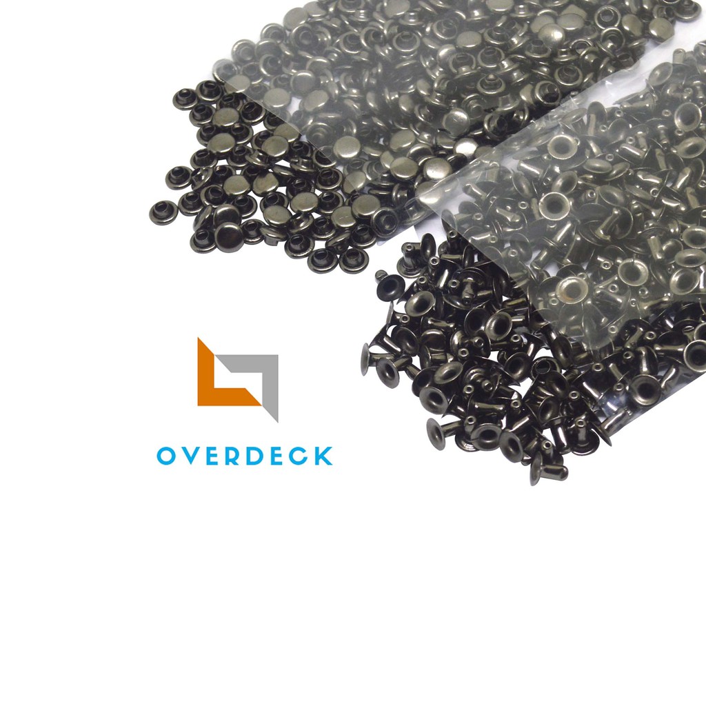 100 PCS PAKU KELING CENTANG 6 MM BLACK NIKEL - V 1000 BN