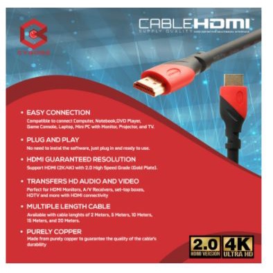 Kabel hdmi 2.0 cyborg 3m gold m-m 4k 2k uhd hdr hdcp ethernet for pc laptop ps 3 4 dvd - Cable hdtv 3 meter 3d