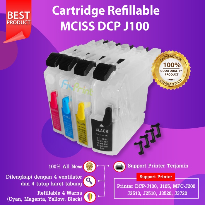 Cartridge Tinta MCISS LC535 LC539 LC583 Printer DCP-J100 J105 MFC-J200