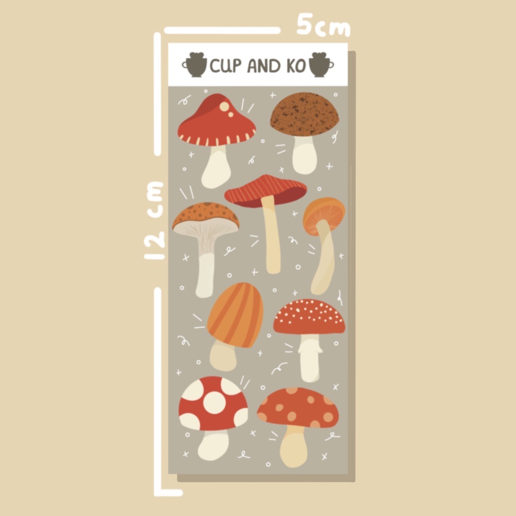 

[cupandko] Mushroom Deco Stickers (Kiss Cut)