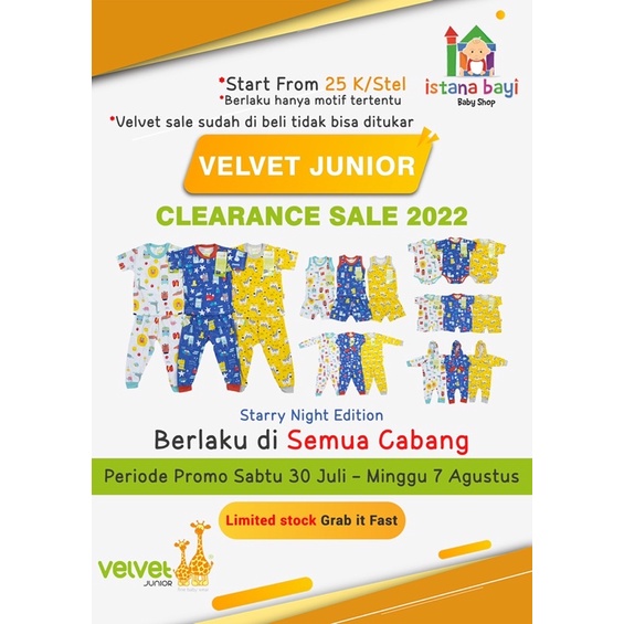 VELVET JUNIOR CLEARANCE SALE - SETELAN PIYAMA PANJANG BIG SIZE