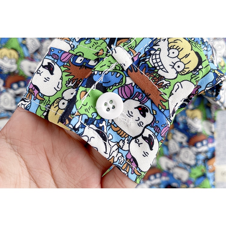  setelan kemeja anak laki laki import kemeja anak cowok impor motif karakter celana panjang denim fashion import grosir impor-5