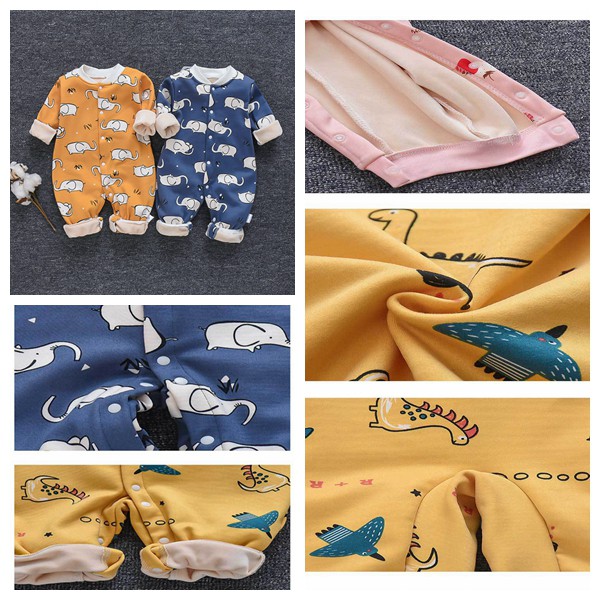 jumper Bayi Kartun hewan dicetak bodysuit Baju bayi Unisex v01-7