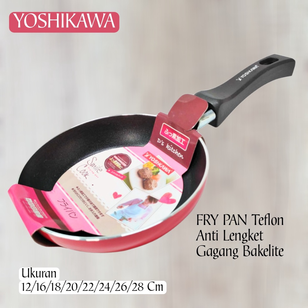 Pengorengan Anti Lengket Murah Dan Bagus Yoshikawa Fry Pan Non Stick Merah