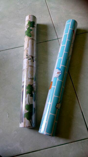 Wallpaper Dinding Gh005 Bata Putih Daun 3d | White Brick N Leaves 10m 45cm Walpaper Stiker Dinding