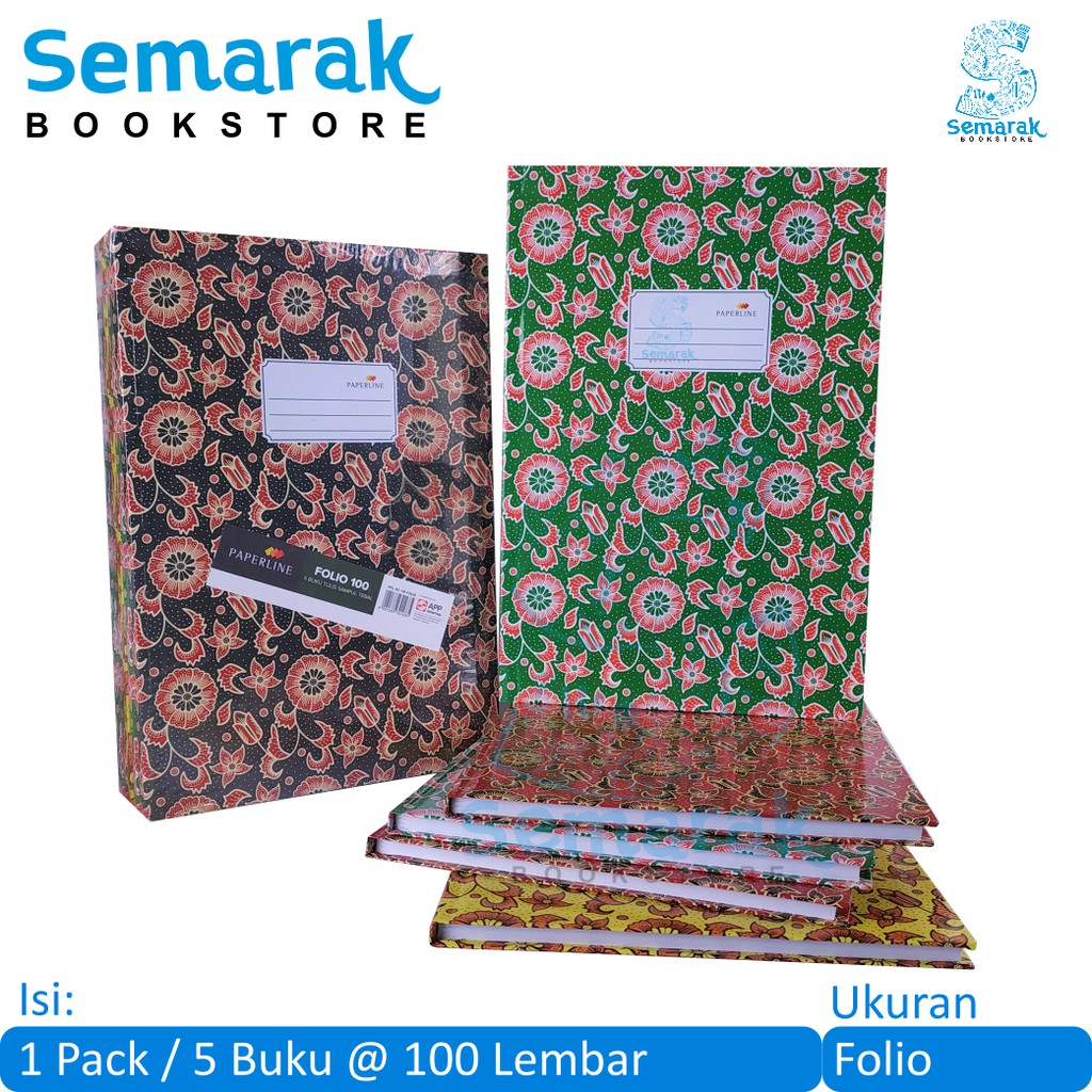 

Buku Tulis Sampul Tebal Paperline Hard Cover Folio [1 Pack / 5 Buku @ 100 Lembar]