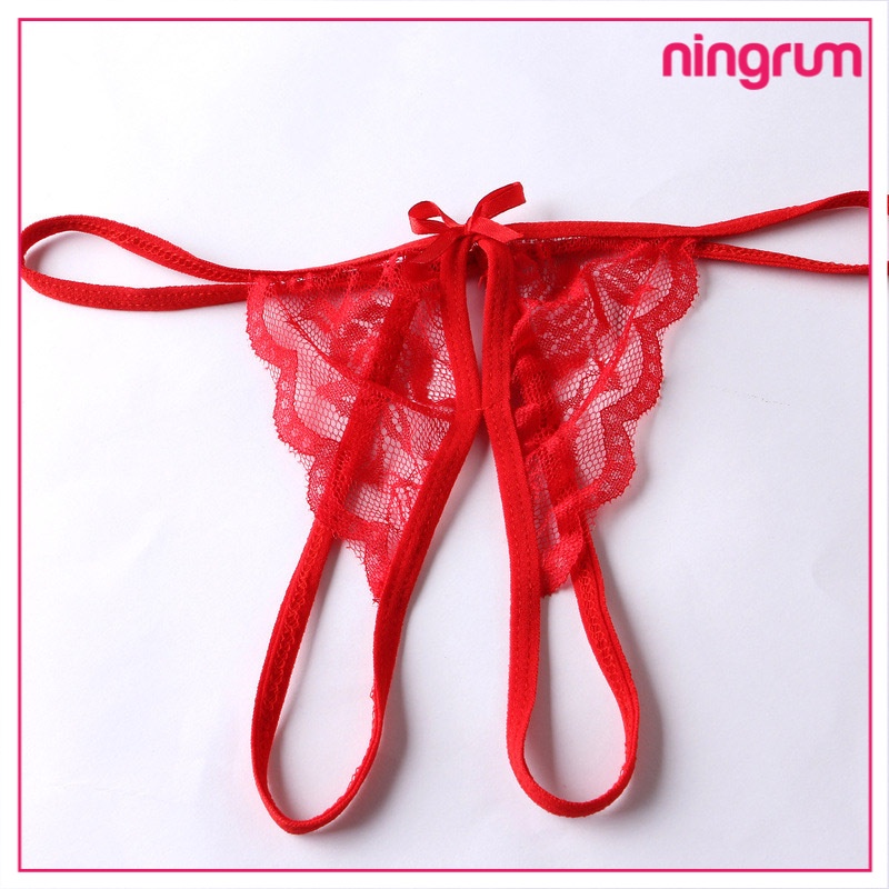 Ningrum Pakaian Dalam Wanita Lingerie Sexy g-string sexy lace transparan open celana dalam panties gstring - 4011